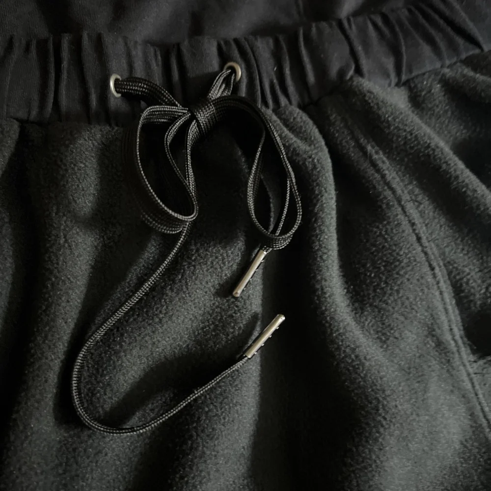 Free People FP Movement Make It Count Jumpsuit Black S Thumb Holes Fleece Bottom